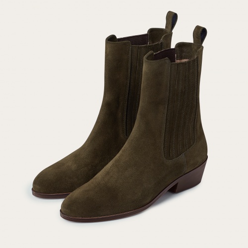 Ukaf Boots, olive green suede #